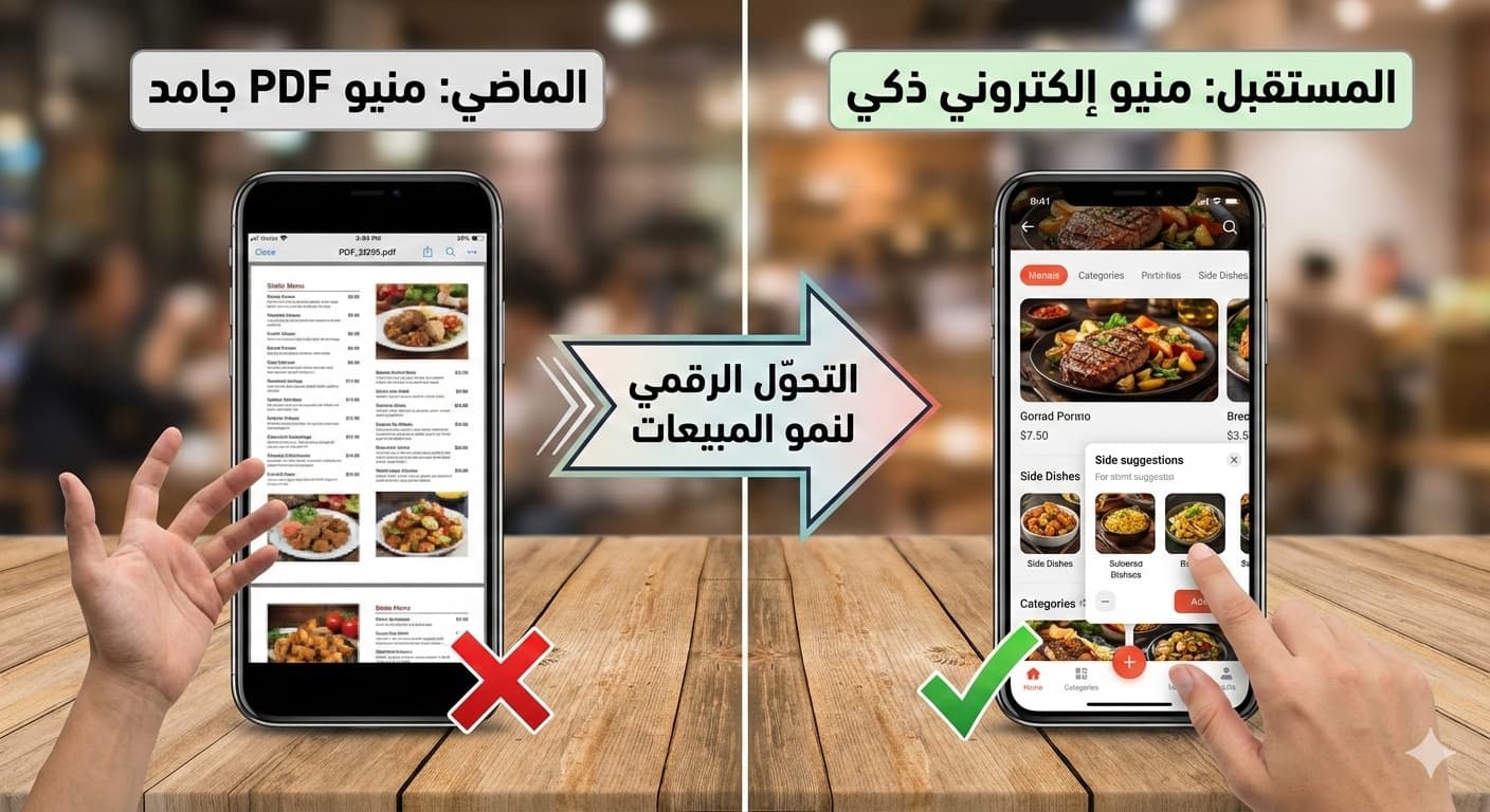 منيو الكتروني للمطاعم: لماذا منيو PDF لم يعد كافيًا لنمو المبيعات والتحول الرقمي؟